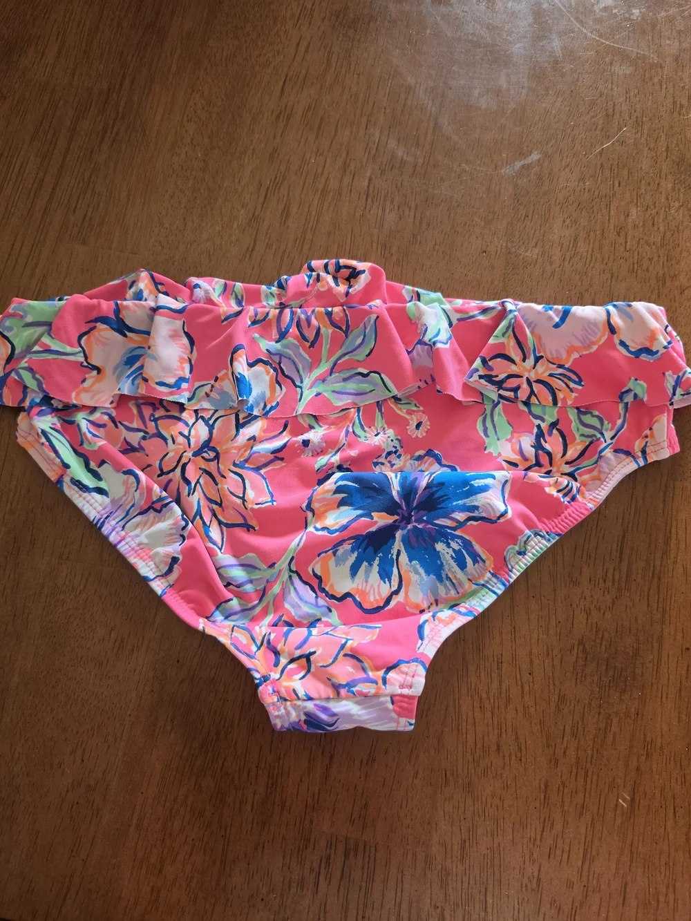 Lilly Pulitzer Neon Pink Floral Ruffle Bikini Bottoms